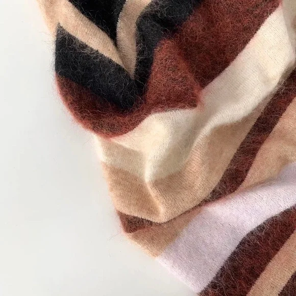 🍁ACNE STUDIOS Green and Red Kalbah Mohair Striped Sweater - Picture 16 of 16